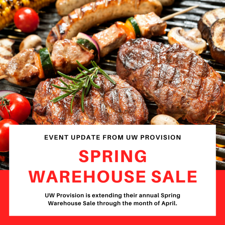 UW Provision is extending their annual Spring Warehouse Sale