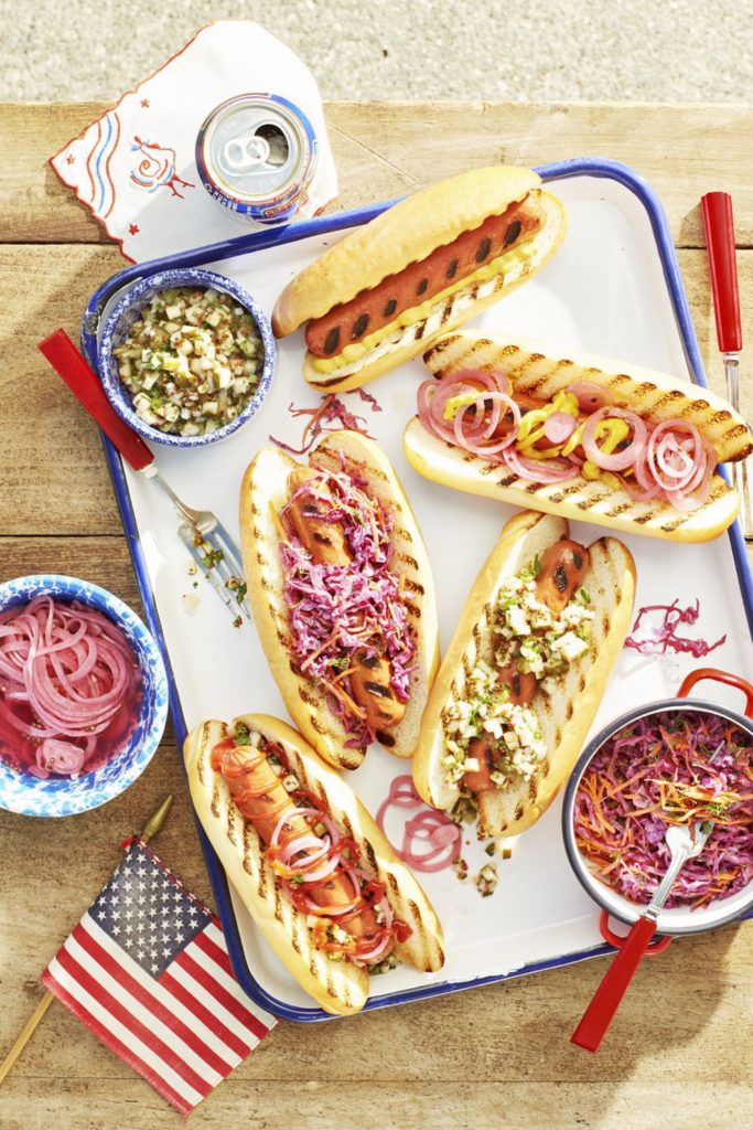 Grilled Hot Dogs with Fixings