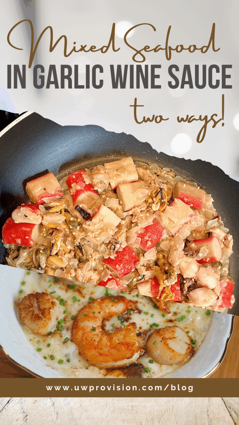 Mixed Seafood in Garlic and Wine Sauce